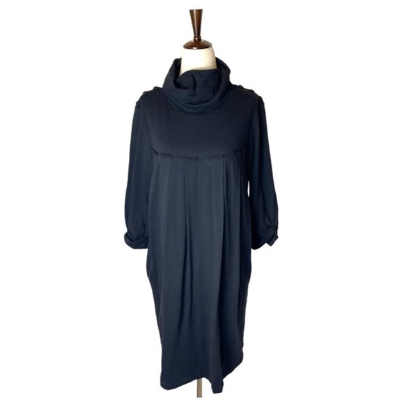 3.1 Phillip Lim Dresses & Skirts - Phillip Lim Black Turtle Neck Button Shoulder Pleated Detail Tunic Dress Size L